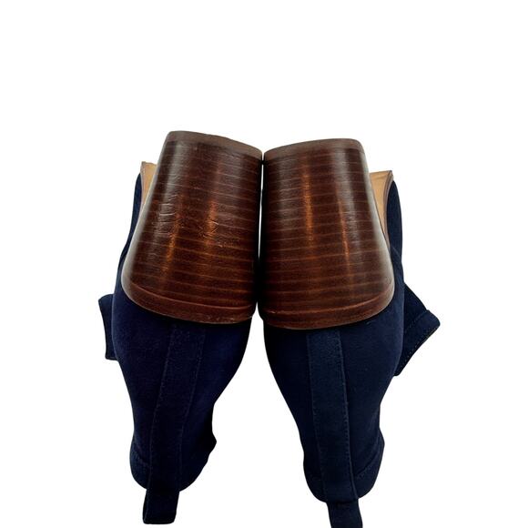 Anthropologie Blue Suede Perforated Side Cutout Ankle Booties Women's Size 10 - Picture 7 of 10